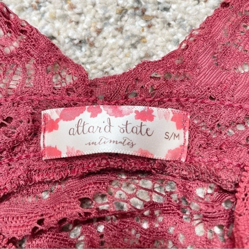 Altar’d State Intimates Burgundy Maroon Sheer Lace Bralette Small Medium